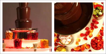 Vía, Chocolate Fondue Fuente o cascada de chocolate