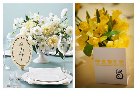 Nombres y números para las mesas de bodas {Vía, Martha Stewart y 100 Layes Cake} Nombres y números para las mesas de bodas {Vía, Martha Stewart y 100 Layes Cake}