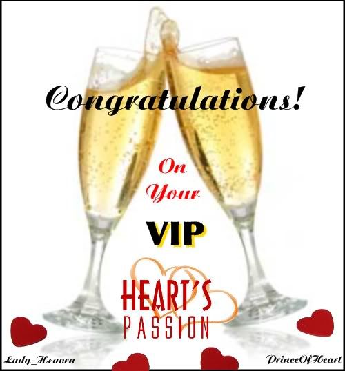 Congratulations on your VIP!