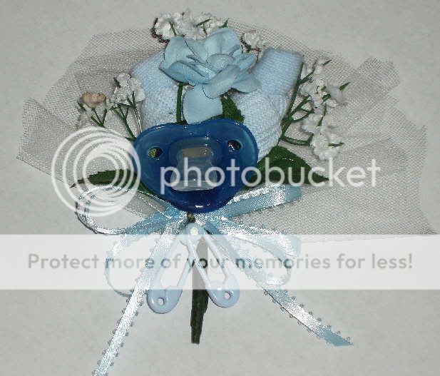 Baby Shower Sock Corsage   Boy BLUE Pacifier / Baby Shower  